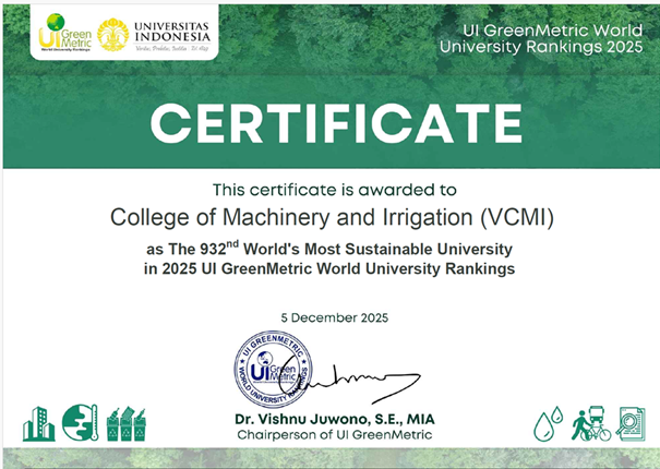 Kết quả xếp hạng của Trường Cao đẳng Cơ giới và Thủy lợi (VCMI)