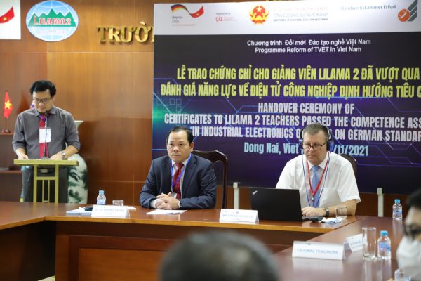 Twelve electrotechnics teachers of LILAMA 2 reached a skill level equivalent to a skilled technician in Germany