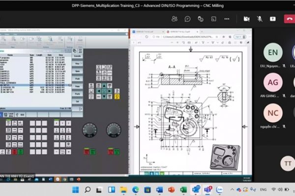 Học viên áp dụng với các lệnh di chuyển gốc tọa độ (TRANS-ATRANS), phép đối xứng (MIRROR - AMIRROR), phép xoay (ROT -AROT) và phát triển các chương trình CNC để gia công các chi tiết có độ phức tạp cao.