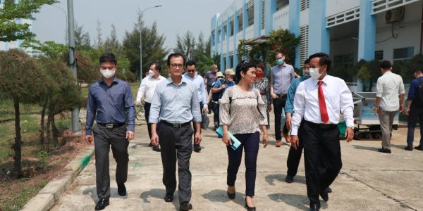 The group visits the Renewable Energy workshop at NTVC.
