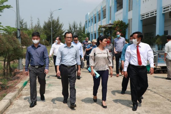 The group visits the Renewable Energy workshop at NTVC.