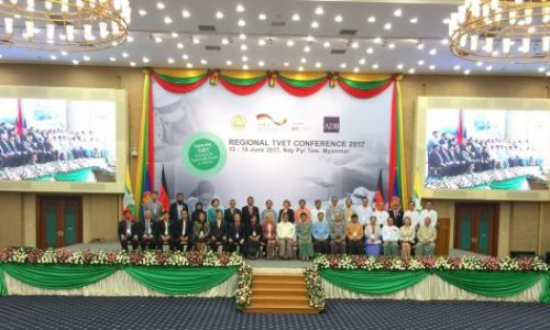 Deputy Director General Prof. Dr Cao Van Sam, General Directorate of Vocational Training (GDVT) and the other panellists at the 4th Regional TVET Conference in Myanmar.