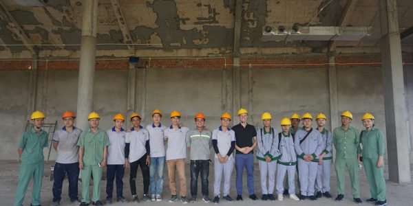 All participants took a photo to mark the end of the course at the construction site
