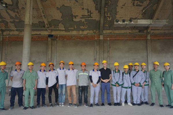 All participants took a photo to mark the end of the course at the construction site