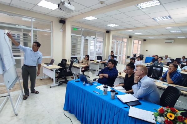 Mr. Nguyen Xuan – Dean of Mechanical-Construction is presenting the Organization Chart of his department.