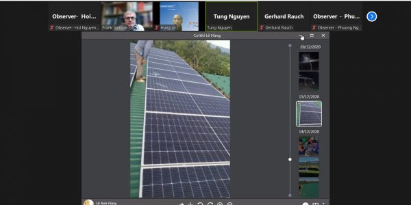 Học viên cho thấy một thao tác không chuẩn so với khía cạnh của việc lắp đặt hệ thống Điện mặt trời
