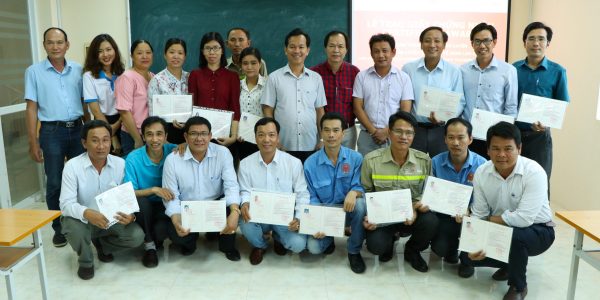 NTVC teachers received the certificate as OHS trainers in compliance to Vietnamese regulations.