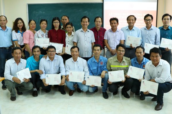NTVC teachers received the certificate as OHS trainers in compliance to Vietnamese regulations.