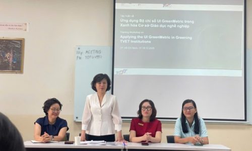 Assoc. Prof. Dr Vu Thi Tu Anh – Deputy Director General, Department of Continuing Education and Vocational Education and Training (DCVET), Ministry of Education and Training, delivering the opening remarks at the training workshop.